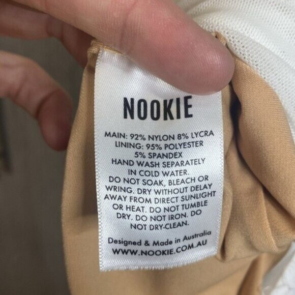 NWT NOOKIE x REVOLVE Dita Mesh Gown in White & Nude - Picture 8 of 8